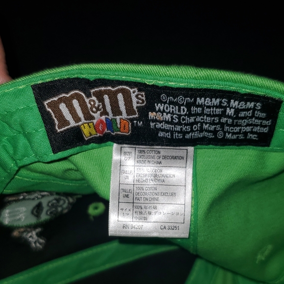 M&M's World New York Green Black Embroidered Adjustable Hat - Picture 8 of 9